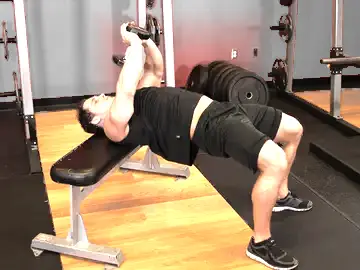 Correct form for the Bent-Arm Dumbbell Pullover