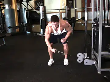Correct form for the Bent Over Low-Pulley Side Lateral