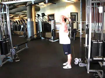 Correct form for the Cable Rope Overhead Triceps Extension