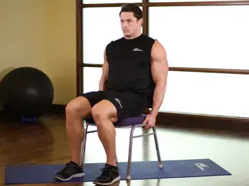 Correct form for the Chair Leg Extended Stretch