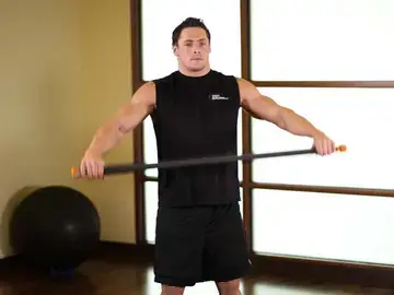 Correct form for the Chest And Front Of Shoulder Stretch