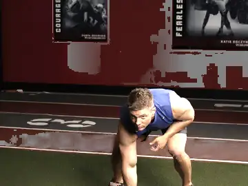 Correct form for the Chest Push from 3 point stance