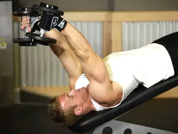 Correct form for the Decline Dumbbell Triceps Extension