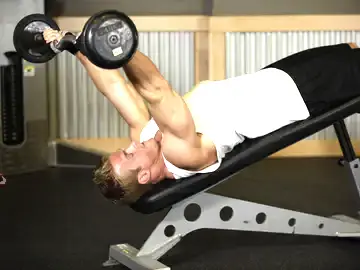 Correct form for the Decline EZ Bar Triceps Extension
