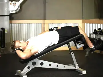 Correct form for the Decline Oblique Crunch