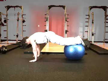 Correct form for the Exercise Ball Pull-In