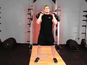 Correct form for the Front Squats With Two Kettlebells