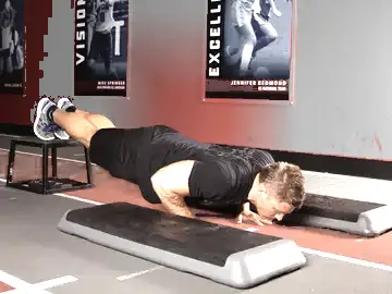 Correct form for the Incline Push-Up Depth Jump