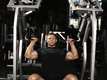 Correct form for the Leverage Shoulder Press