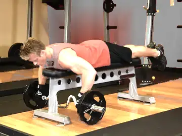 Correct form for the Lying Cambered Barbell Row
