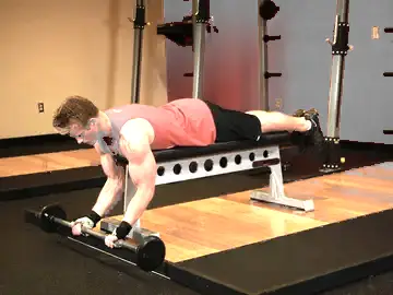 Correct form for the Lying High Bench Barbell Curl