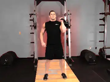 Correct form for the One-Arm Kettlebell Military Press To The Side