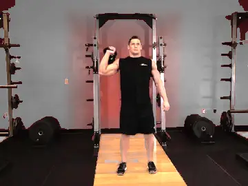Correct form for the One-Arm Kettlebell Para Press