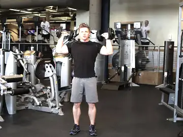 Correct form for the Standing Alternating Dumbbell Press
