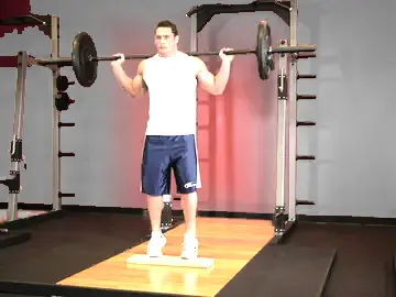 Correct form for the Standing Barbell Calf Raise