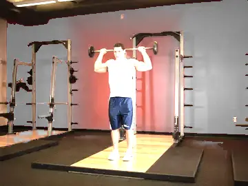 Correct form for the Standing Barbell Press Behind Neck