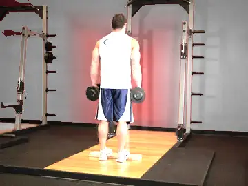 Correct form for the Standing Dumbbell Calf Raise