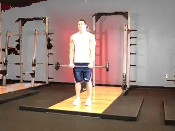 Correct form for the Standing Front Barbell Raise Over Head