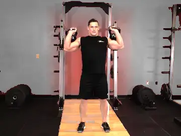Correct form for the Two-Arm Kettlebell Military Press