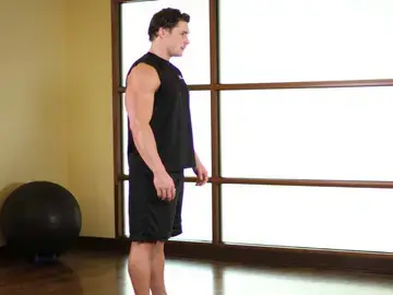Correct form for the Upper Back Stretch