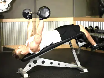 Correct form for the Wide-Grip Decline Barbell Pullover